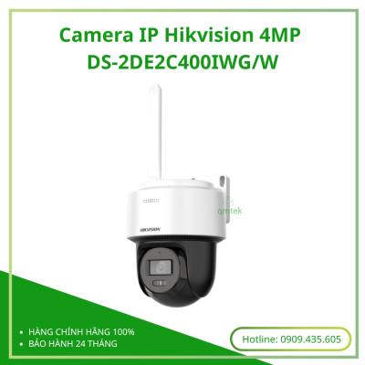 Camera IP Wifi Hikvision DS-2DE2C400IWG/W 4MP | Xoay 360, Có Màu Ban Đêm
