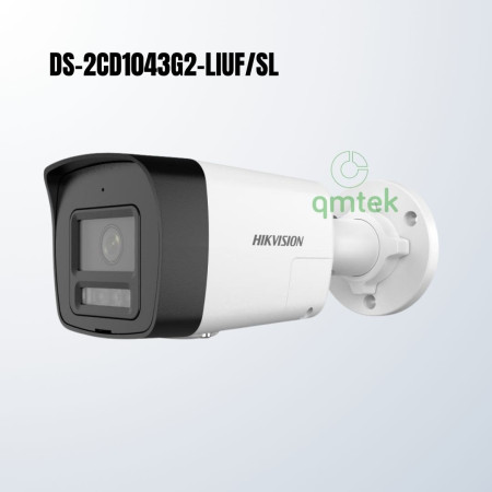 Camera IP Thân Trụ 4MP Hikvision DS-2CD1043G2-LIUF/SL (WDR 120dB, Đàm Thoại 2 Chiều, Đèn Chớp)