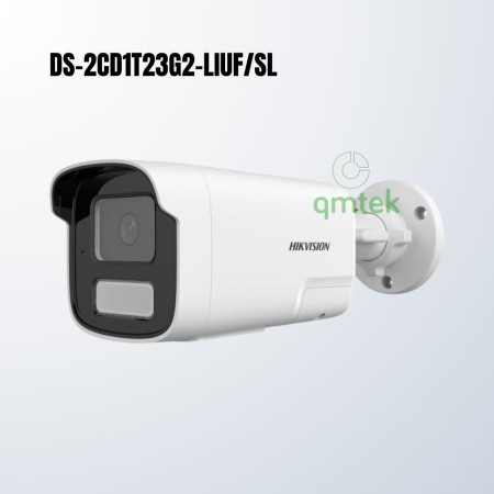 Camera Thân IP 2MP Đèn Kép Hikvision DS-2CD1T23G2-LIUF/SL (Tầm Xa 50m, Đèn Chớp, Đàm Thoại 2 Chiều)